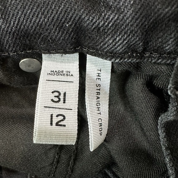 Loft Women's Jeans 11 Black Straight Crop Fray Hem - Picture 6 of 6